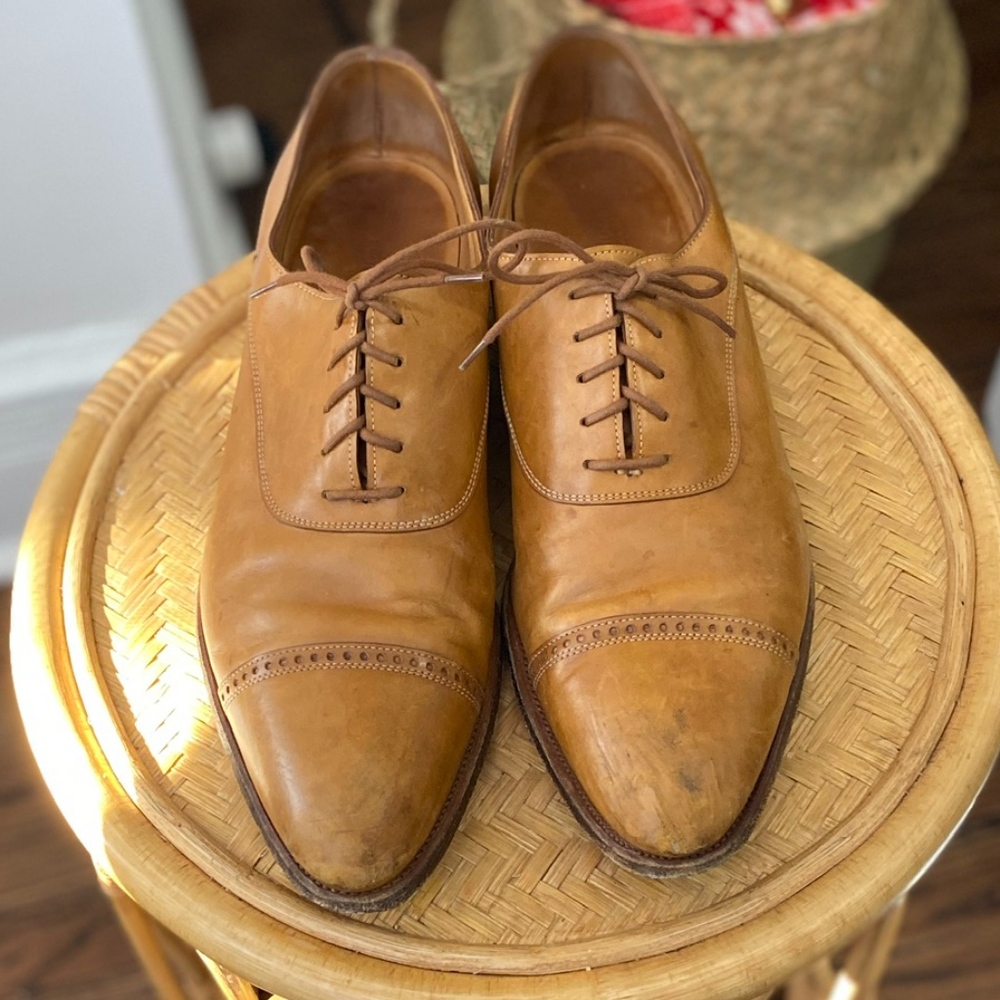 John Lobb Chigwell Calf Leather Tan Oxford Shoes